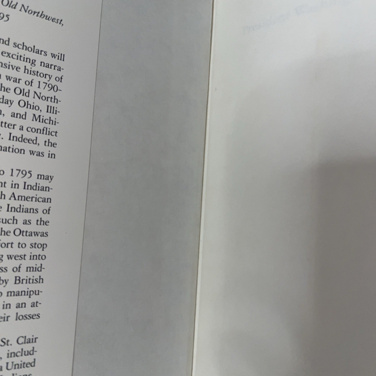 PRESIDENT WASHINGTON'S INDIAN WAR: THE STRUGGLE FOR THE By Wiley Sword