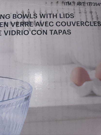 Pyrex PASTEL Diff Colored Glass Mixing Bowl Set with Lids, 8-Pieces BRAND NEW!!