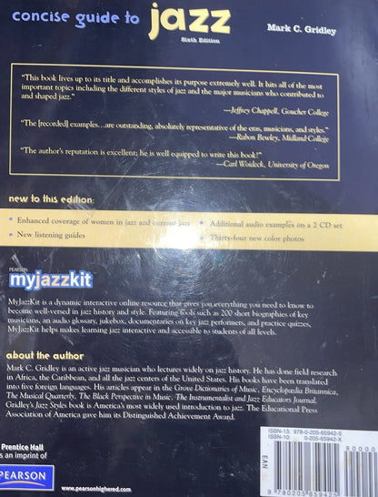 Used - CONCISE GUIDE TO JAZZ  (6TH EDITION) By Mark C. Gridley Pb