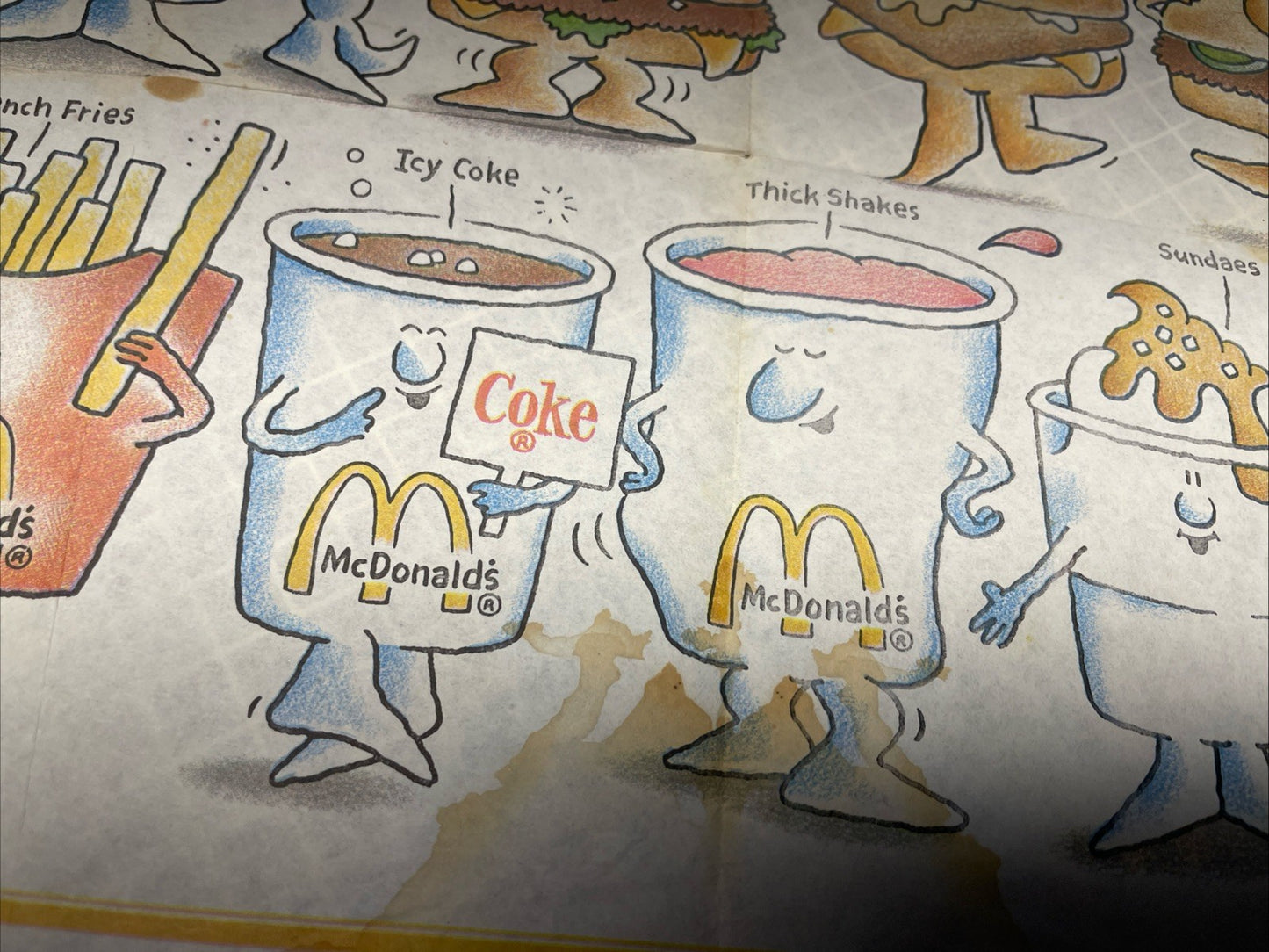 You Deserve A Break Today Vintage McDonald’s Paper Mat  80s See Pics Some Stains
