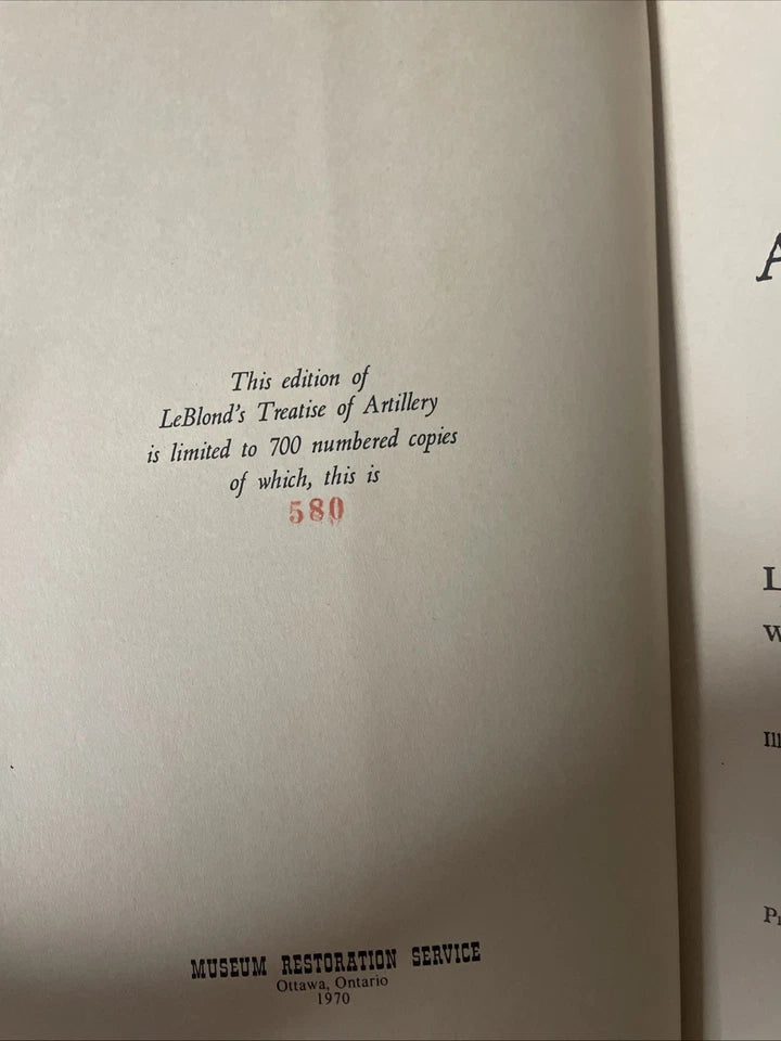A Treatise of Artillery by John Muller, Copy #590 of 700 Hardcover 1970 Limited Edition