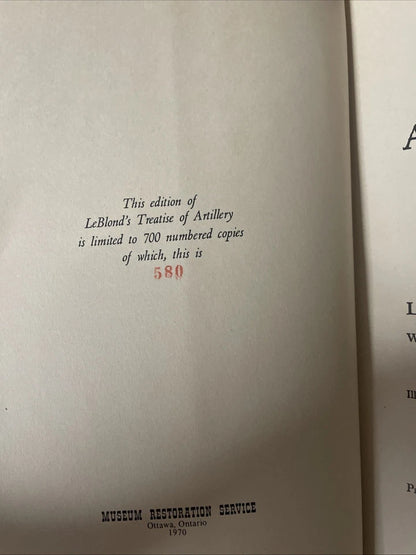A Treatise of Artillery by John Muller, Copy #590 of 700 Hardcover 1970 Limited Edition