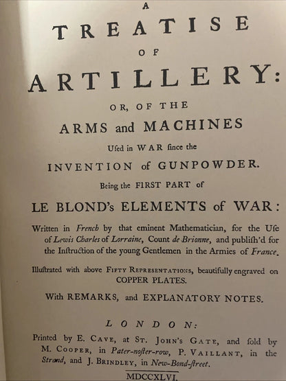 A Treatise of Artillery by John Muller, Copy #590 of 700 Hardcover 1970 Limited Edition