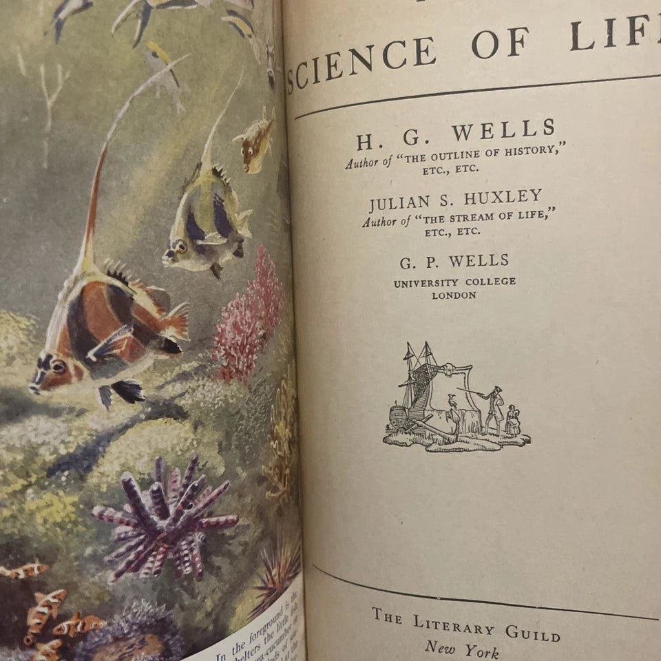 Vintage- The Science Of Life by H.G. Wells (Hardcover, 1934) Acceptable